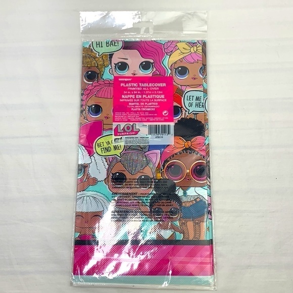 LOL Surprise! Party Tablecloth-Plastic, Multi, 54”x84”, NWT Imported UK - Picture 2 of 5